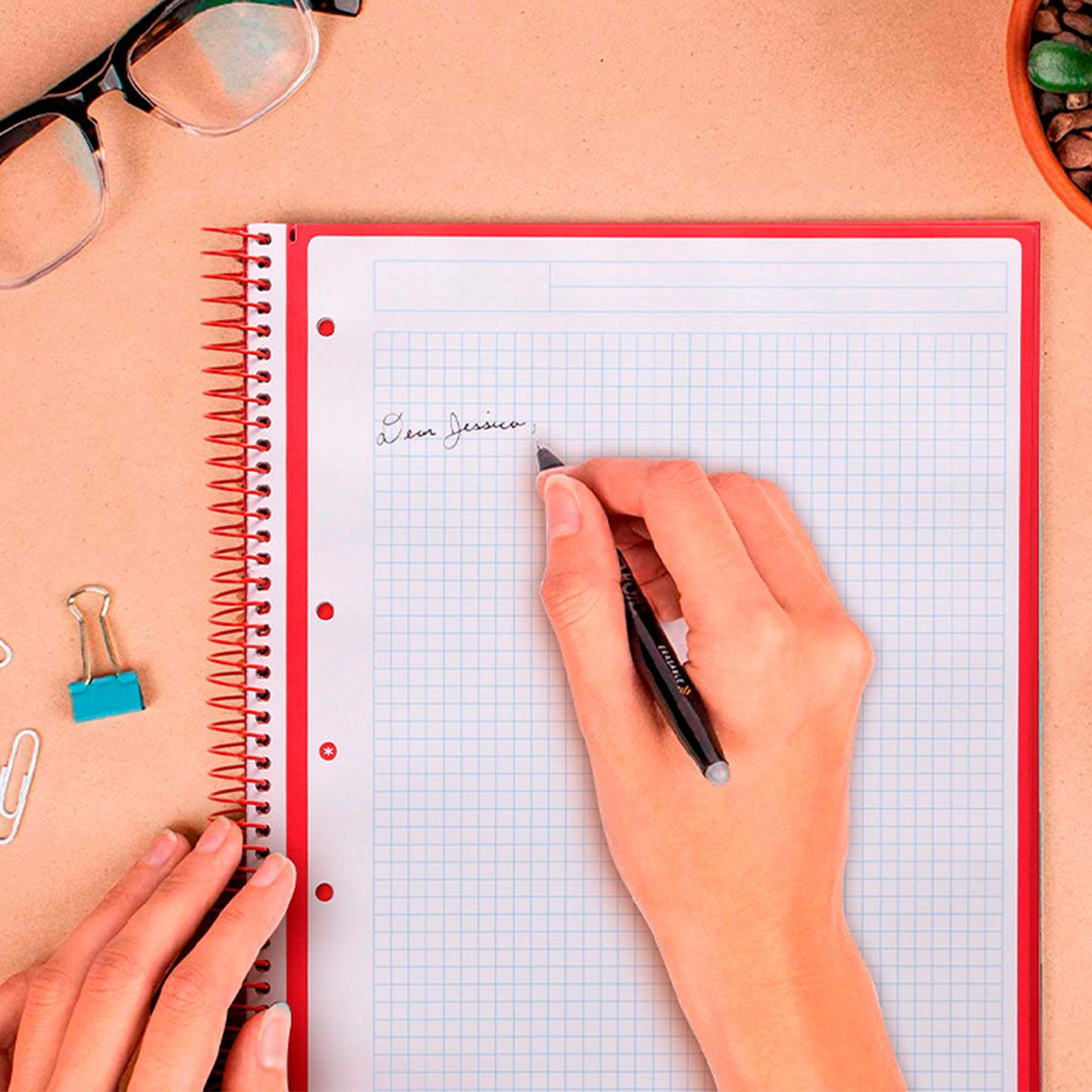 Antartik - Libreta Rayada A4 con Espiral y Tapa Dura. 1 Banda de Color. Azul