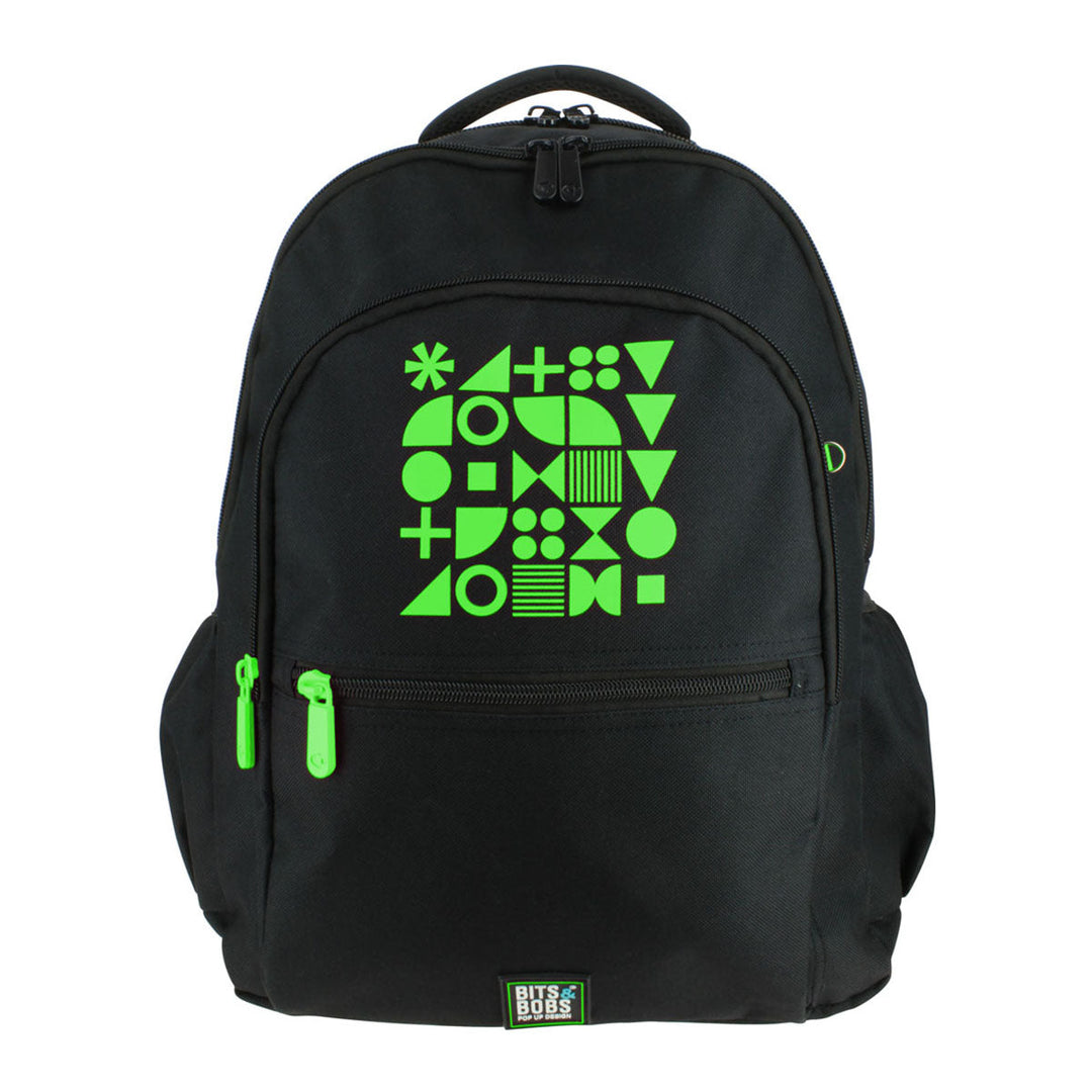 Grafoplás Fluor - Mochila Escolar 3 Cremalleras con Divisor para Portátil. Adaptable Carrito. Verde