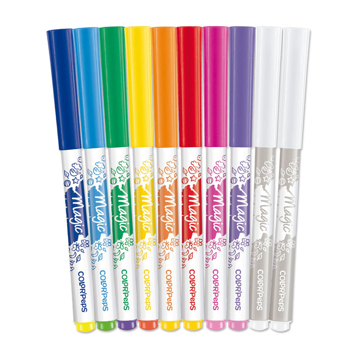 MAPED Color'Peps - Estuche de 10 Rotuladores Mágicos Lavables. Incluye 2 Reveladores