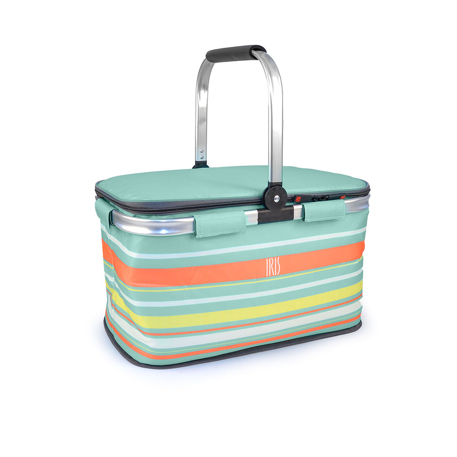 IRIS Summer - Cesta de Picnic de 20L Plegable con Asa. Menta