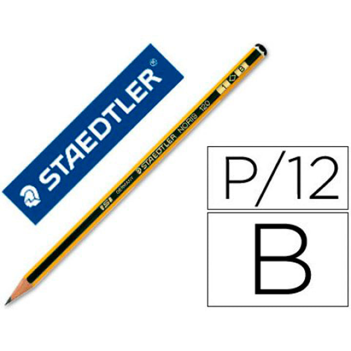 STAEDTLER 120-1 - Lápiz de Grafito Hexagonal 1B, Madera Certificada Etiqueta PECF