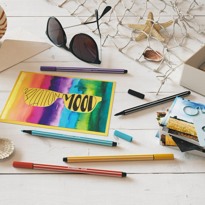 STABILO 6830-2 - Estuche de Tela Enrollable Rollerset con 30 Rotuladores Pen 68