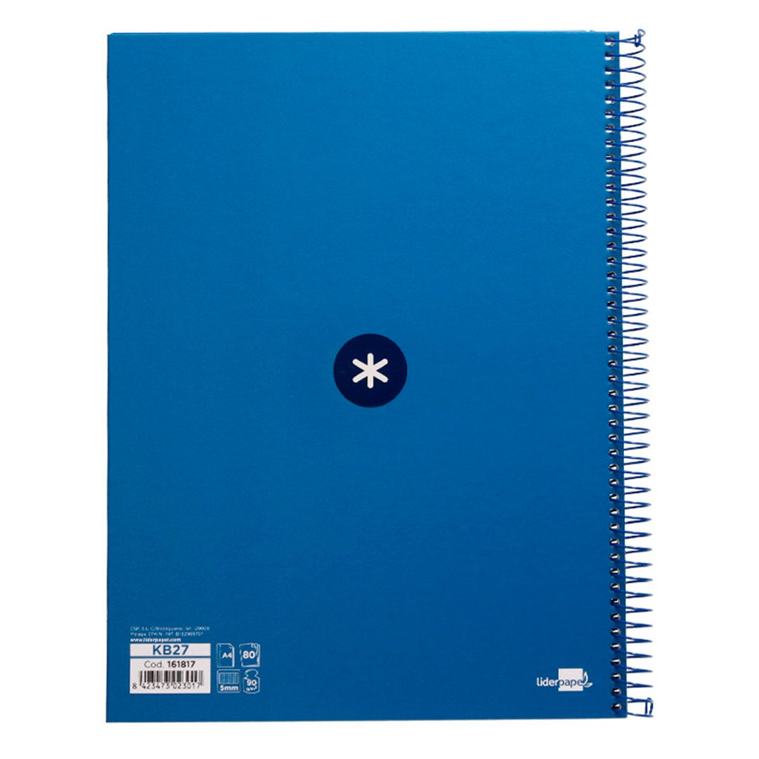 Antartik - Libreta Rayada A4 con Espiral y Tapa Dura. 1 Banda de Color. Azul