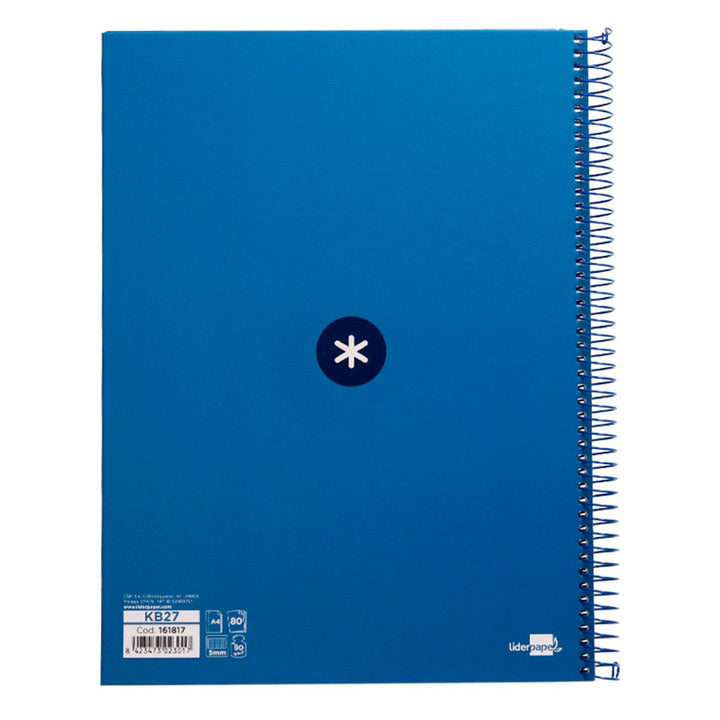 Antartik - Libreta Rayada A4 con Espiral y Tapa Dura. 1 Banda de Color. Azul