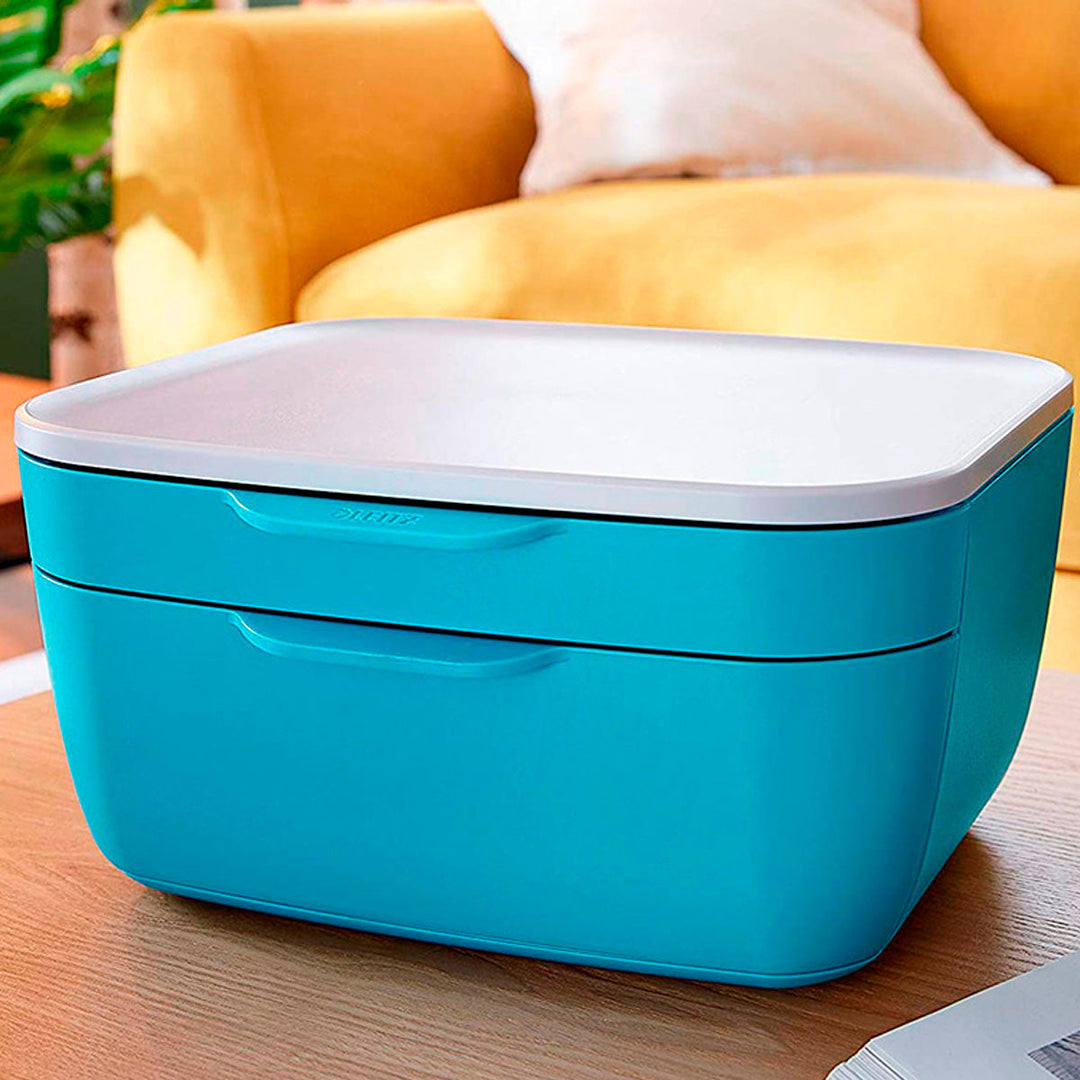 LEITZ Cosy - Cajonera de Sobremesa con 2 Compartimentos, Azul