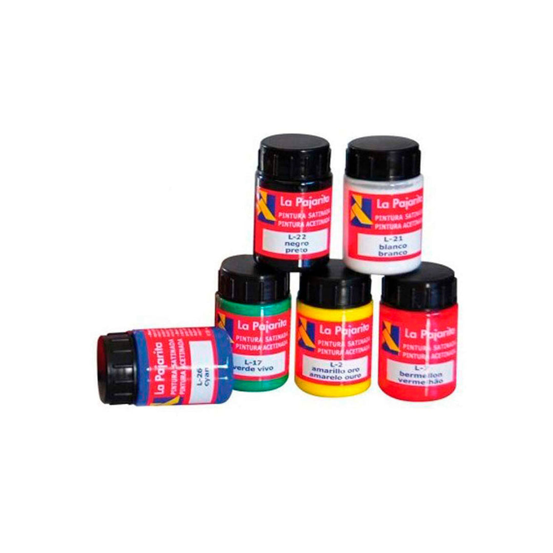 LA PAJARITA - Pintura Satinada a Base de Látex, Capacidad 35 ml, Color Verde Vivo