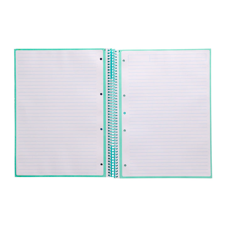 Antartik - Libreta Rayada A4 con Espiral y Tapa Dura. 1 Banda de Color. Menta