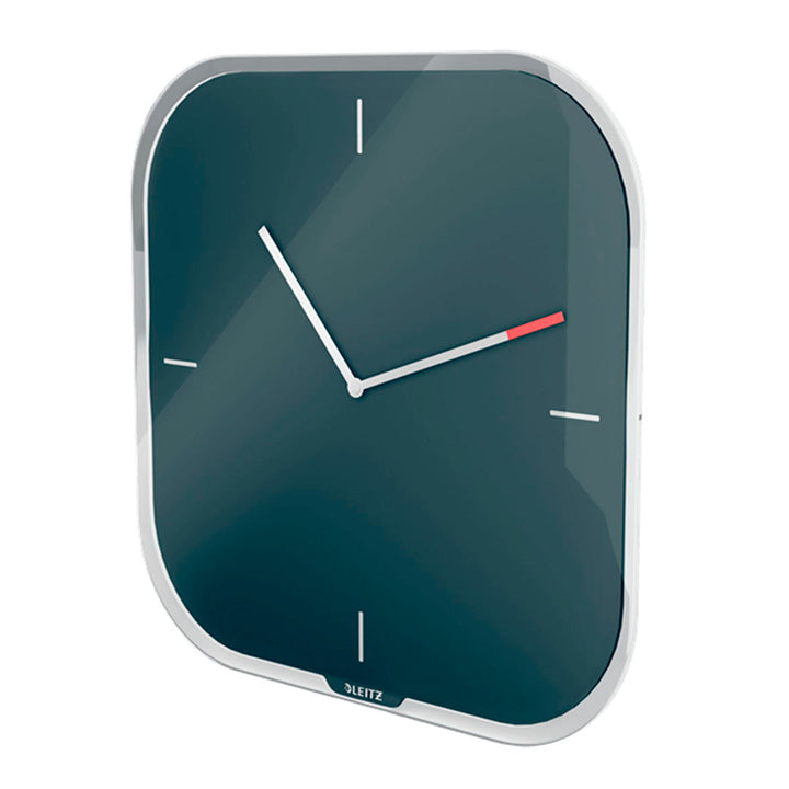 LEITZ Cosy - Reloj de Pared Analógico y Silencioso, Incluye Rotulador. Gris