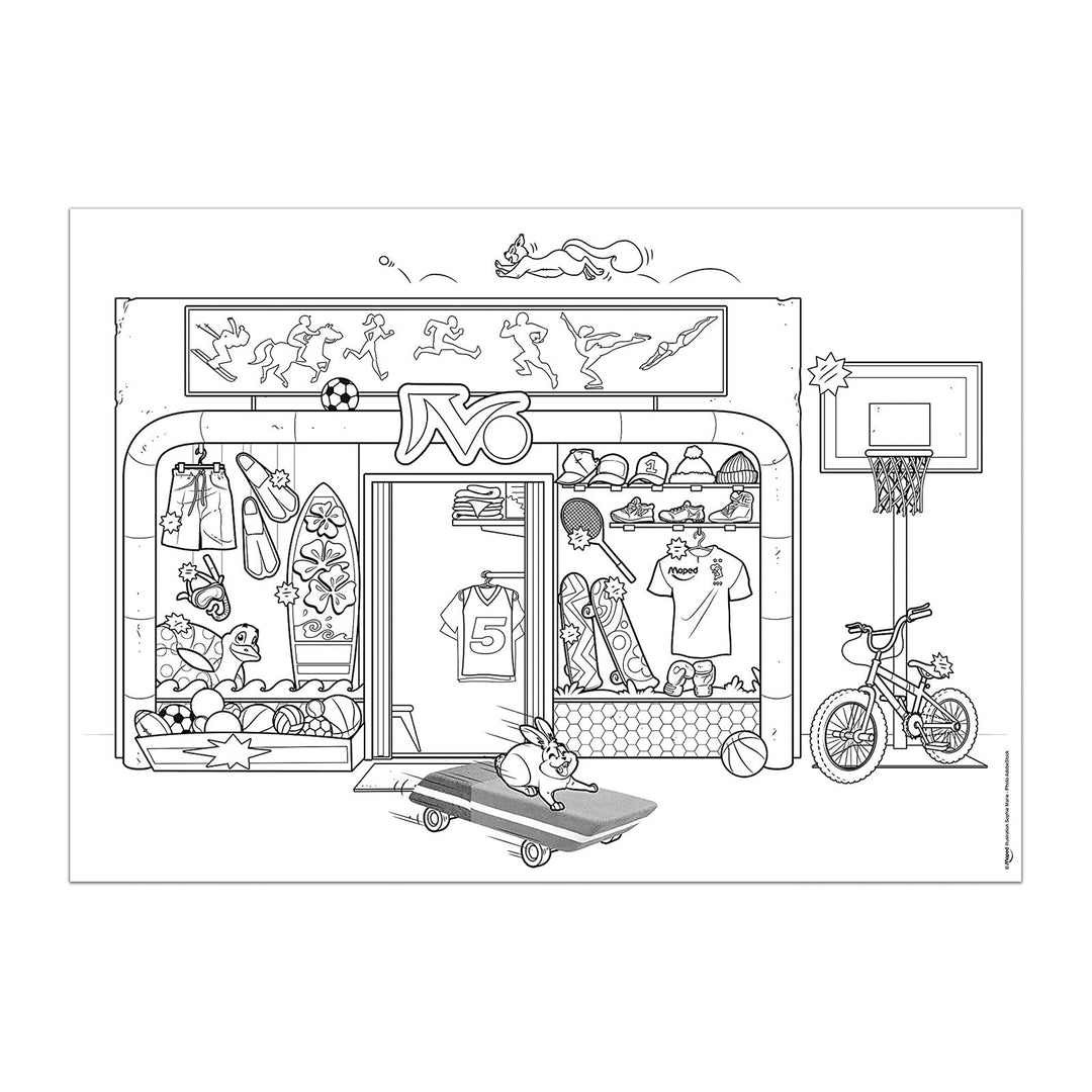 MAPED - Set de 15 Manteles Individuales para Colorear. Azul