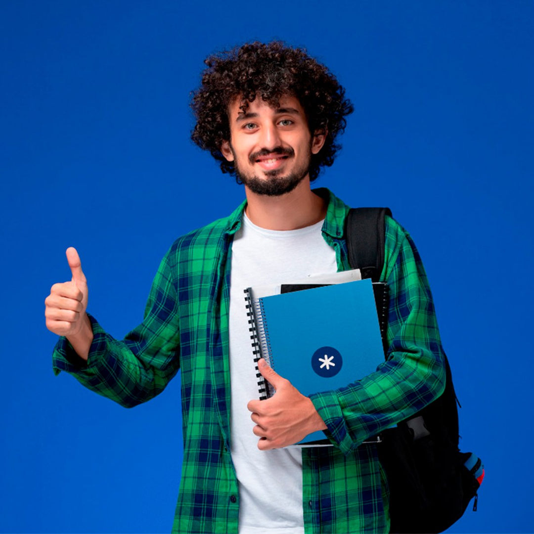 Antartik - Libreta Rayada A4 con Espiral y Tapa Dura. 1 Banda de Color. Azul