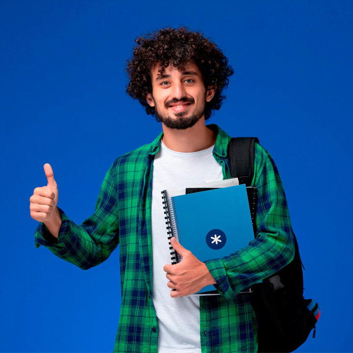 Antartik - Libreta Rayada A4 con Espiral y Tapa Dura. 1 Banda de Color. Azul