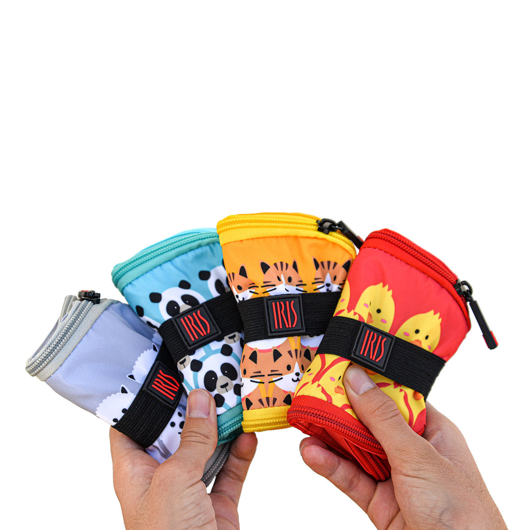 IRIS Zipper Roll Friends - Porta Bocadillos Infantil Plegable y Flexible con Cremallera. Panda