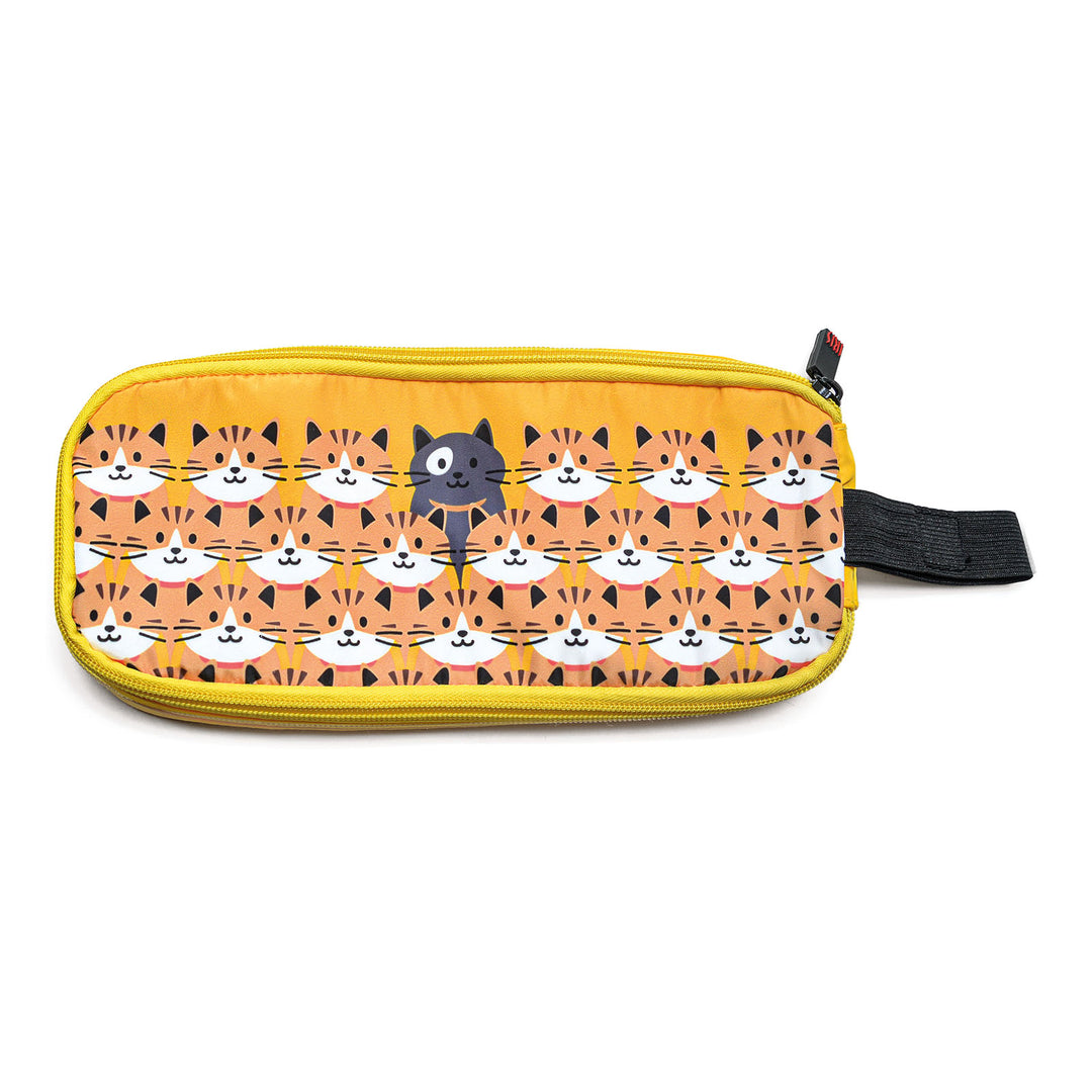 IRIS Zipper Roll Friends - Porta Bocadillos Infantil Plegable y Flexible con Cremallera. Cats