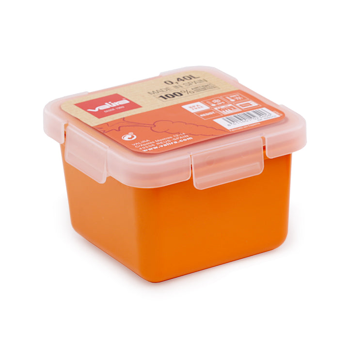 VALIRA Nomad - Recipiente Cuadrado 0.4L en Plástico Cerámico PBT. Naranja