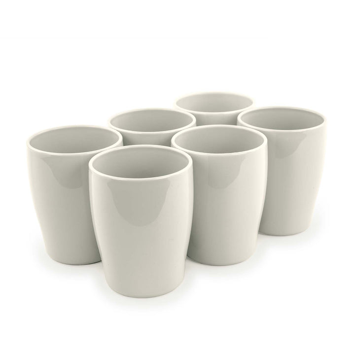 Plastic Forte - Lote de 6 Vasos de Agua Stilo de 375 ml Reutilizables. Ideal Fiestas. Beige