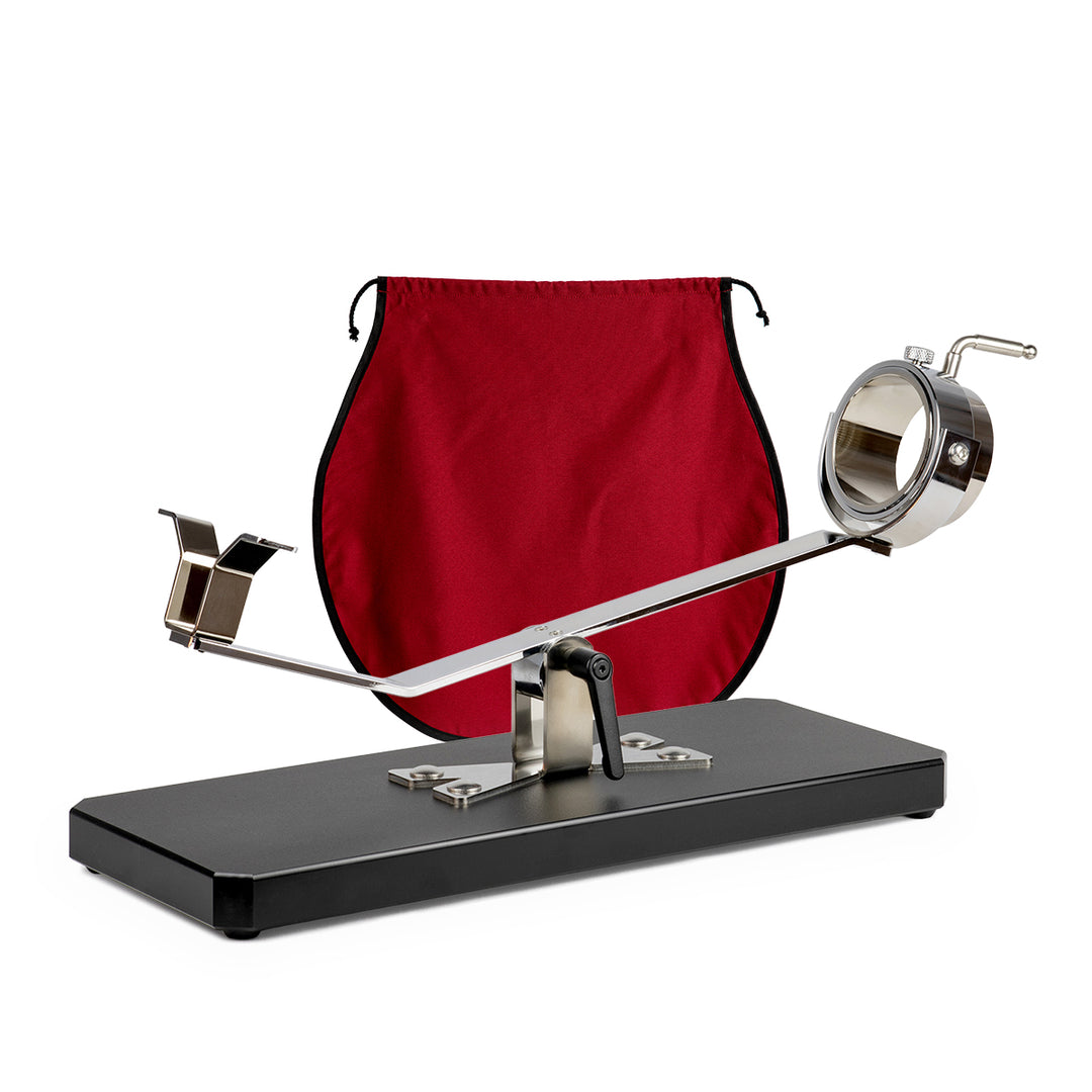 BELLO Teide - Soporte Jamonero Basculante en Fibra Negra y Acero Inoxidable con Cubrejamón