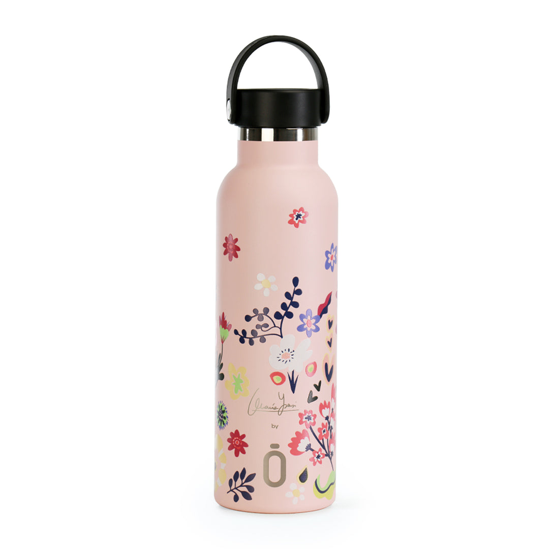 Runbott María Ysasi - Botella Térmica Reutilizable de 0.6L Interior Cerámico. Bloom Cotton Candy