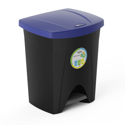 Plastiken Nature - Cubo de Basura de Reciclaje con Pedal 25L para Cocina. Azul