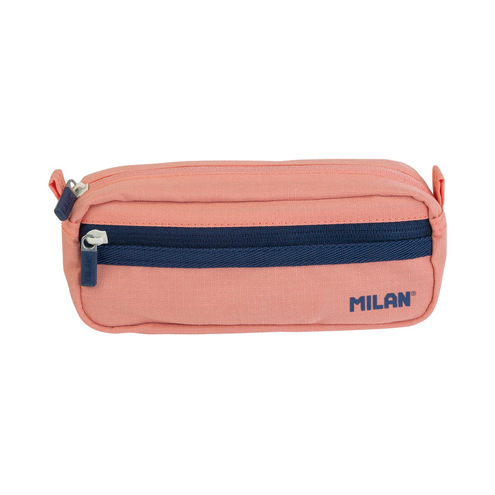 MILAN 1918 -  Pack Escolar con Mochila Urbana Clásica y Estuche 2 Cremalleras. Rosa