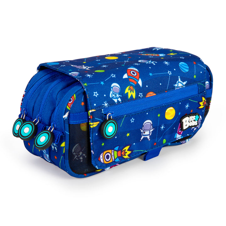 Grafoplás BitsBobs - Estuche Portatodo Triple con Solapa para Material Escolar. Space