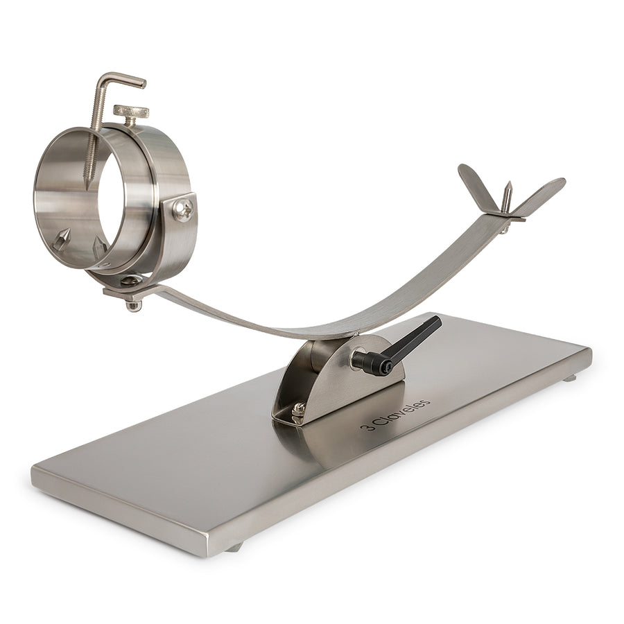 3 Claveles 01743 - Soporte Jamonero Basculante en Acero y Kit de Corte Profesional Uniblock