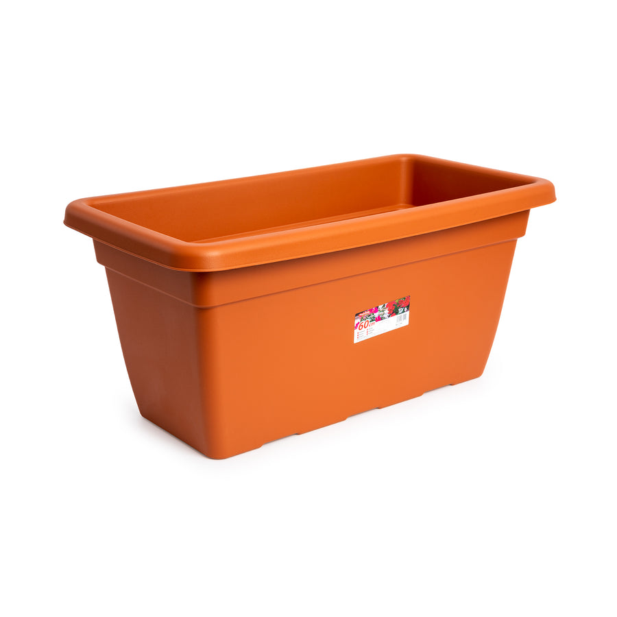 Plastic Forte - Jardinera Rectangular Reforzada de 60 cm Ancho Especial. Terracota