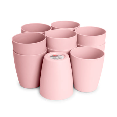 Plastic Forte Classic  - Set de 12 Vasos de Agua de 400 ml Reutilizables. Color Rosa