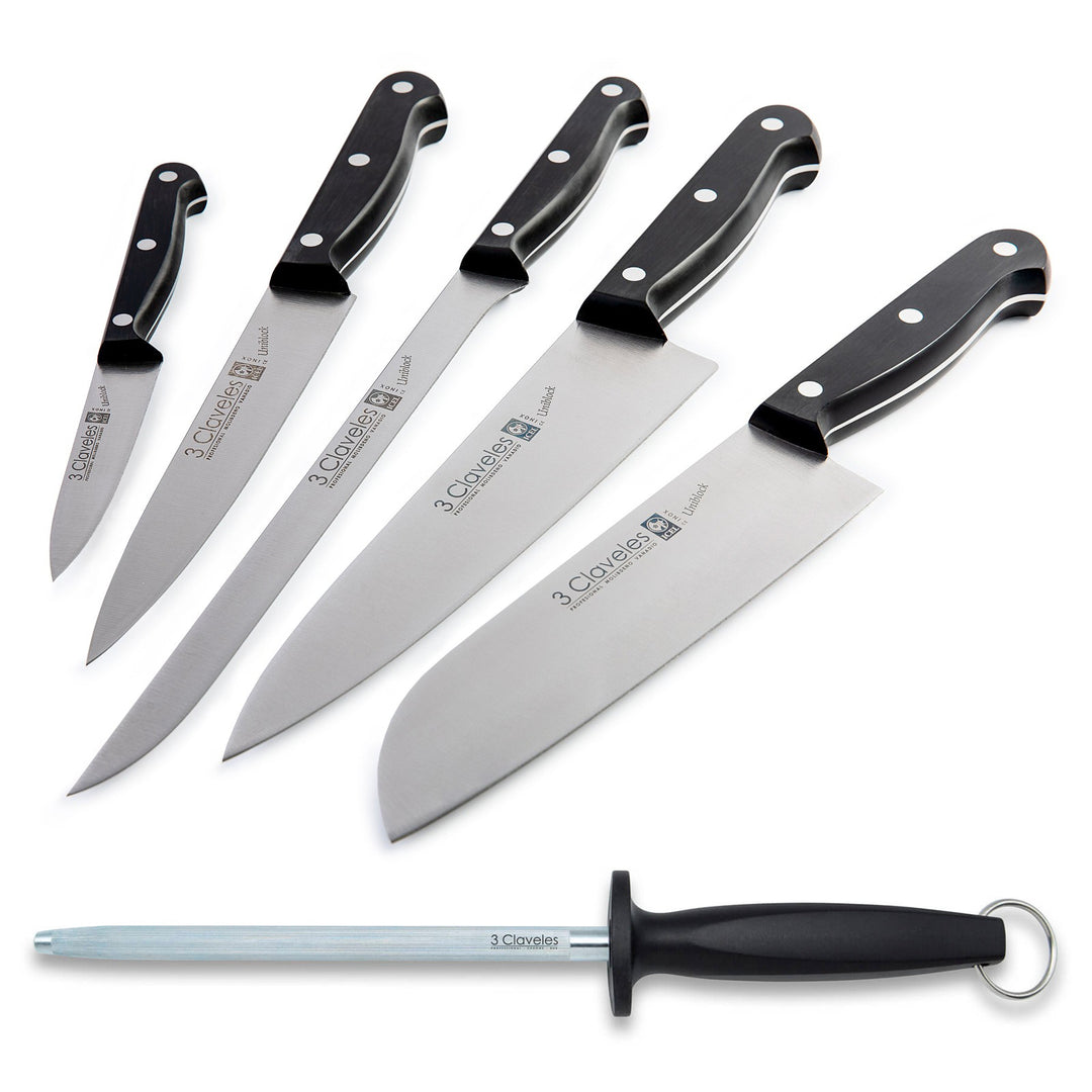 3 Claveles Uniblock - Cuchillo Cocinero Profesional 30 cm Acero Inoxidable. Mango POM