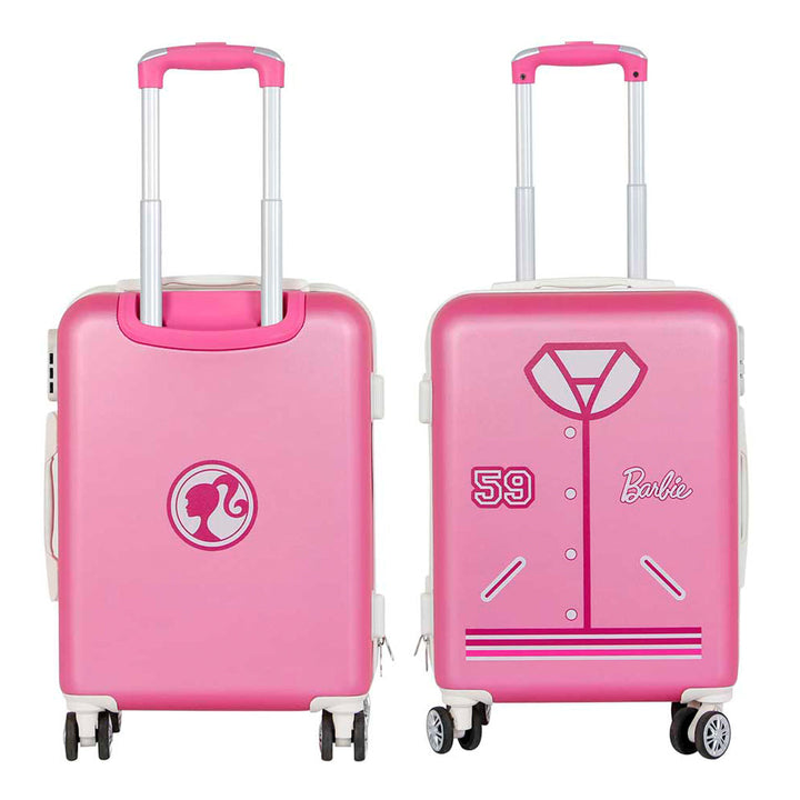 KARACTERMANIA - Barbie Varsity Maleta de Cabina ABS 4 Ruedas Cierre TS Lock. Rosa