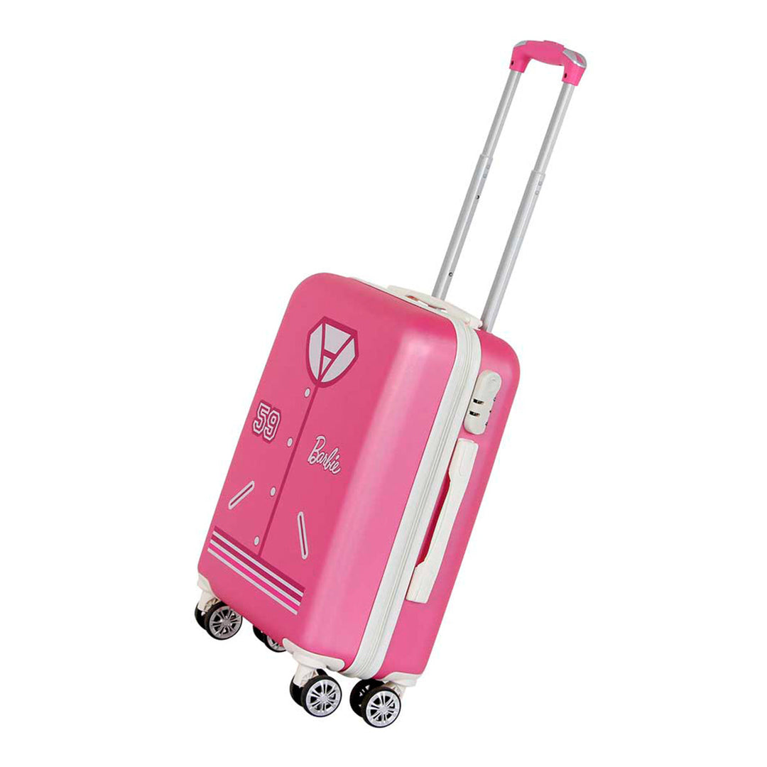 KARACTERMANIA - Barbie Varsity Maleta de Cabina ABS 4 Ruedas Cierre TS Lock. Rosa