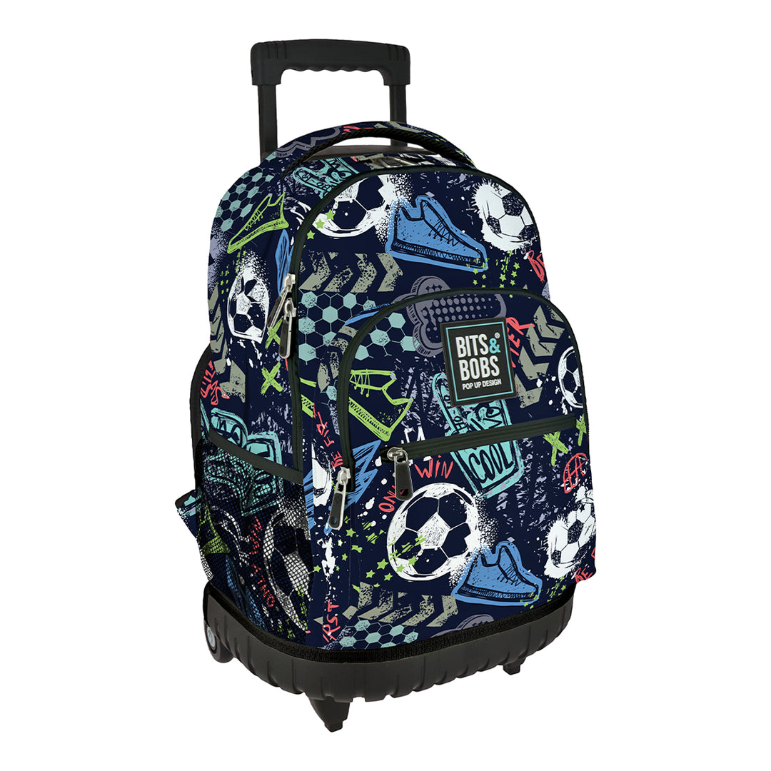 Grafoplás Design - Mochila Escolar 3 Cremalleras y Carrito Integrado. Acolchada. Match