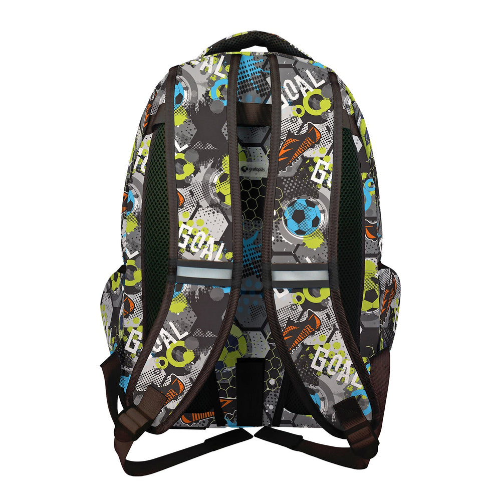 Grafoplás - Mochila Escolar 3 Cremalleras con Divisor para Portátil. Adaptable Carrito. Goal