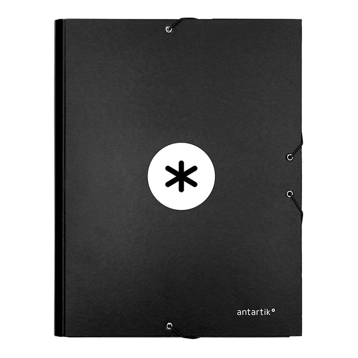 ANTARTIK - Carpeta Escolar A4 con 3 Solapas y Cierre de Goma. Negro