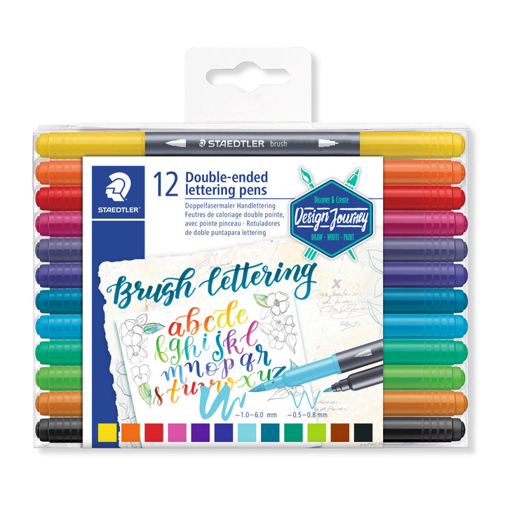 STAEDTLER Design Journey - Caja de 12 Rotuladores para Lettering de Doble Punta