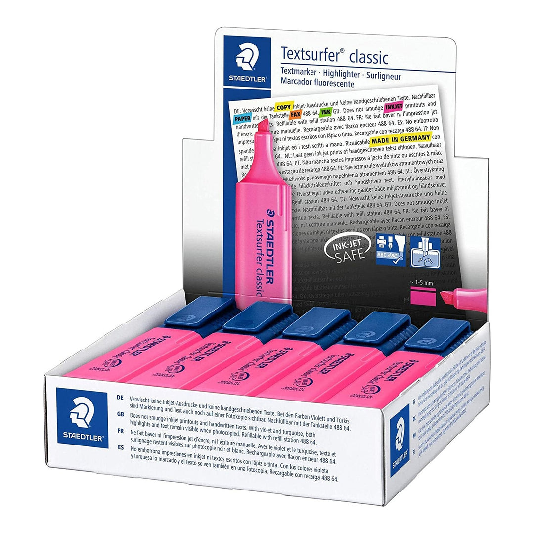 STAEDTLER 364-23 - Marcador Fluorescente Recargable Textsurfer Classic 364. Rosa
