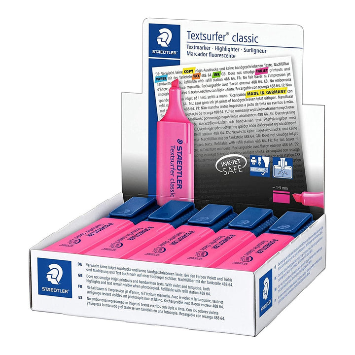STAEDTLER 364-23 - Marcador Fluorescente Recargable Textsurfer Classic 364. Rosa
