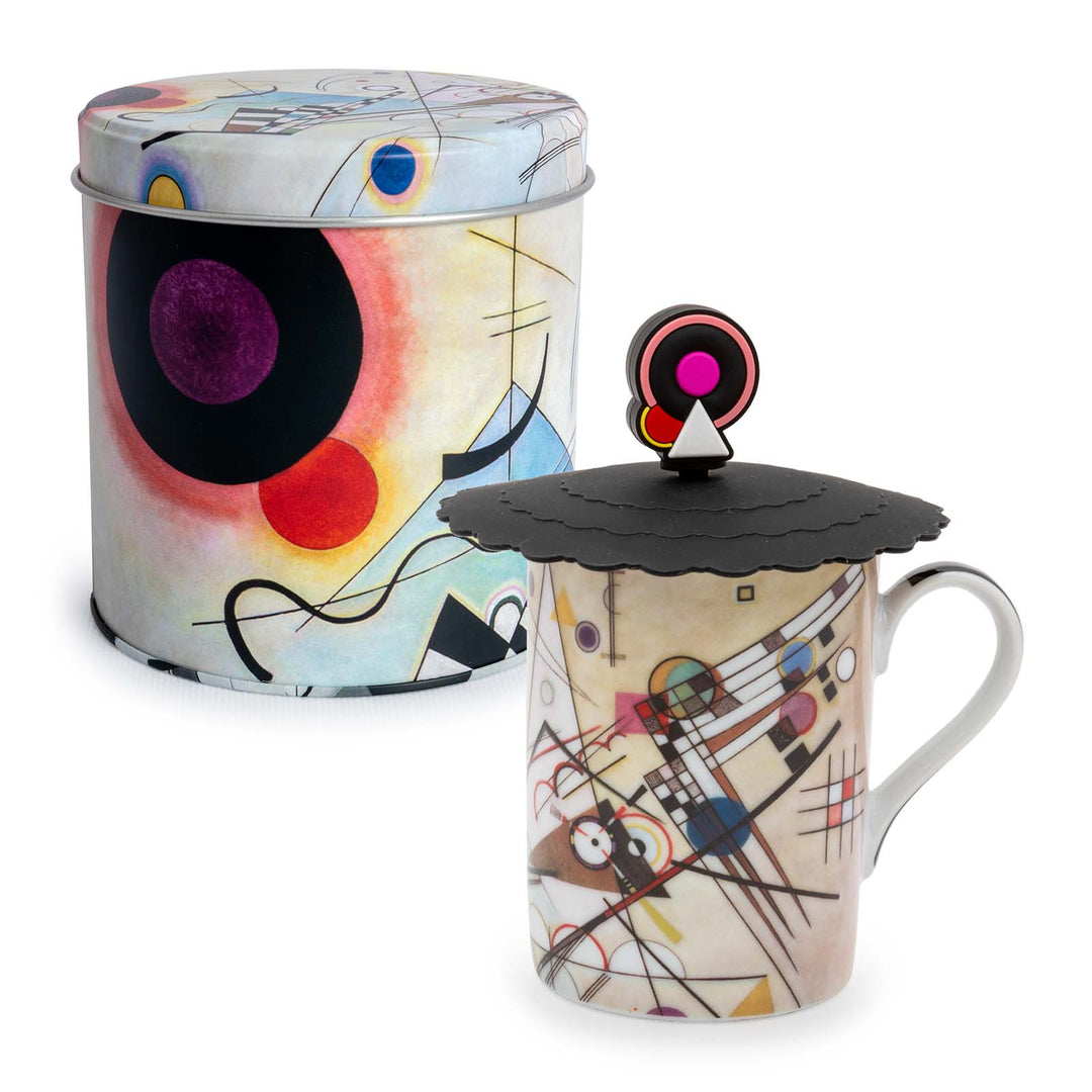 JAVIER Kandinski - Taza para Infusiones con Tapa y Filtro en Lata de Regalo