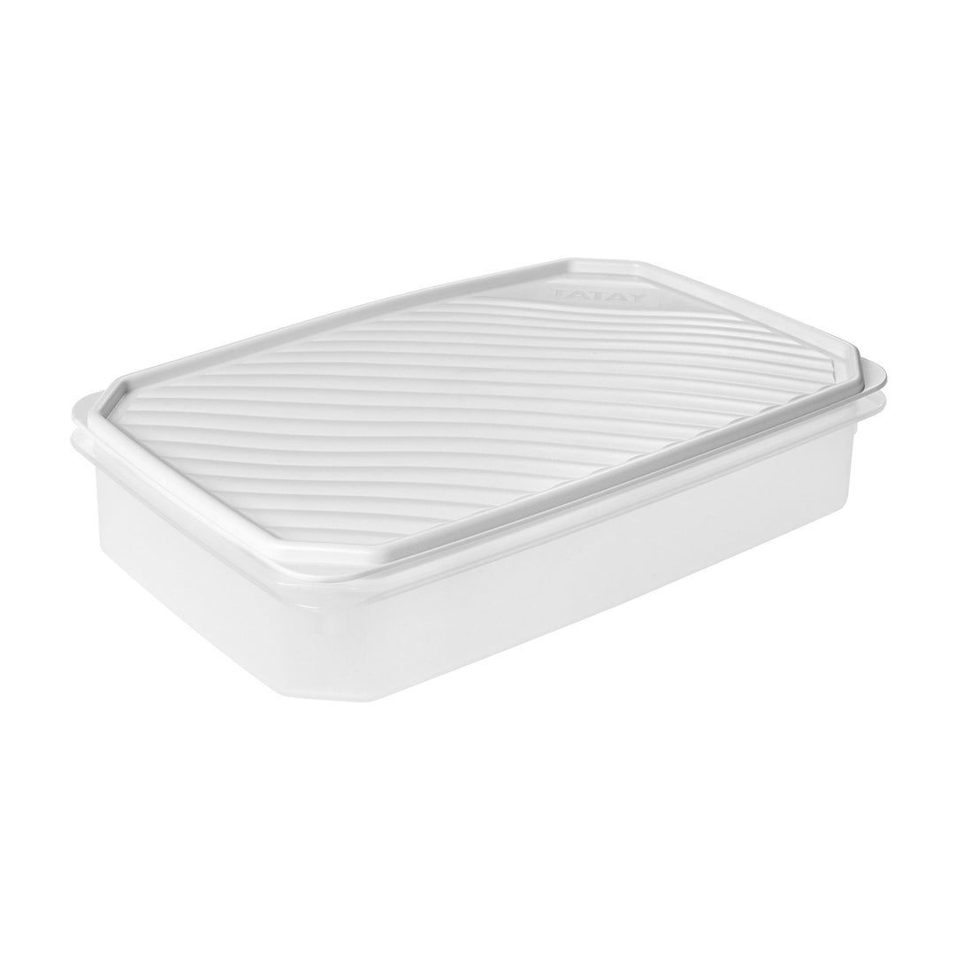 TATAY Top Flex - Recipiente Hermético Rectangular de 2.1L con Cierre a Presión. Blanco