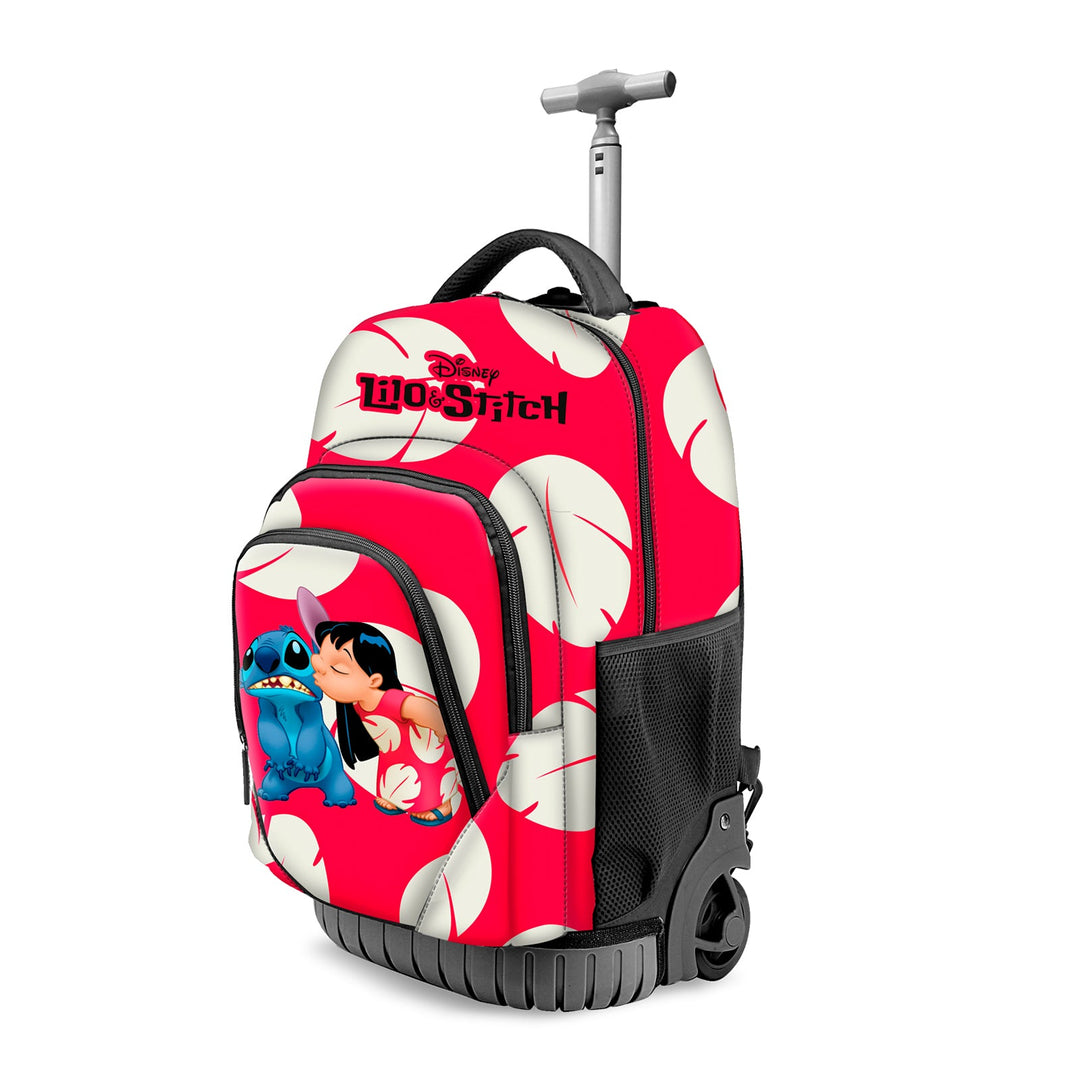 KARACTERMANIA - Disney Lilo y Stitch Kiss Mochila Escolar con Ruedas Trolley