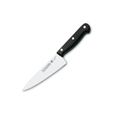 3 Claveles Uniblock - Cuchillo Cocinero Profesional 15 cm Acero Inoxidable. Mango POM