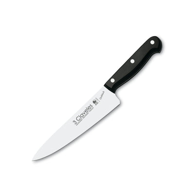 3 Claveles Uniblock - Cuchillo Cocinero Profesional 18 cm Acero Inoxidable. Mango POM