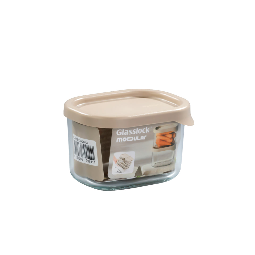Glasslock Modular - Recipiente Rectangular de 0.3L en Vidrio Templado para Alimentos Frescos