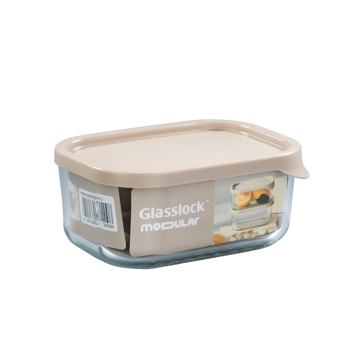 Glasslock Modular - Recipiente Rectangular de 0.75L en Vidrio Templado para Alimentos Frescos