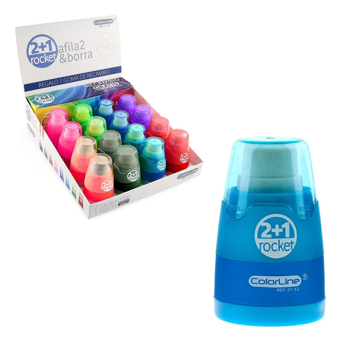 Goma con Sacapuntas Doble SDI "Rocket" con Recambio. Color