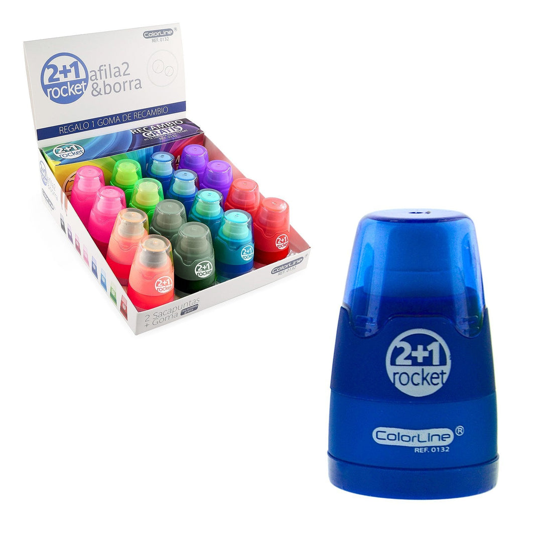 Goma con Sacapuntas Doble SDI "Rocket" con Recambio. Color