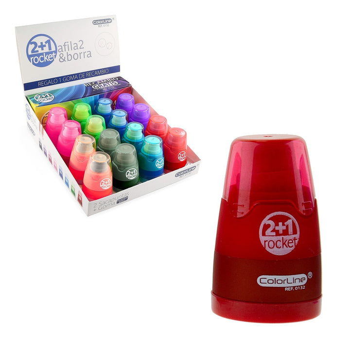 Goma con Sacapuntas Doble SDI "Rocket" con Recambio. Color