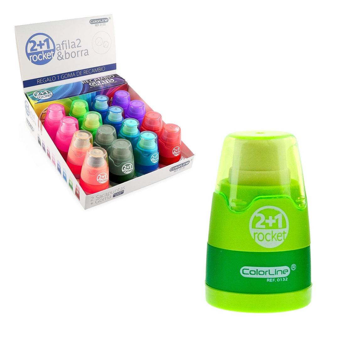 Goma con Sacapuntas Doble SDI "Rocket" con Recambio. Color