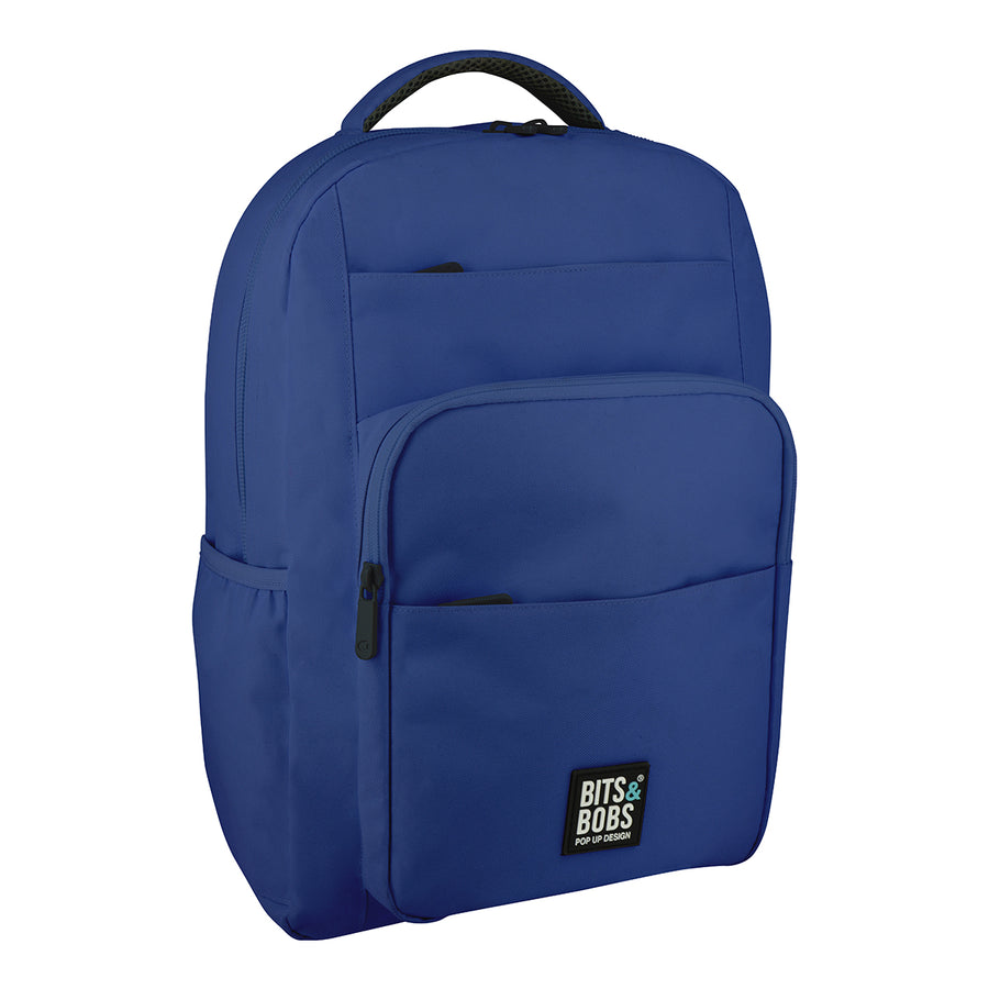 Grafoplás TidyBag - Mochila Juvenil de Multiples Bolsillos y Cremalleras para Portatil. Azul