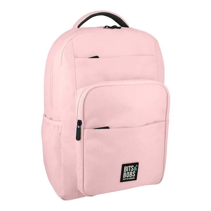 Grafoplás TidyBag - Mochila Juvenil de Multiples Bolsillos y Cremalleras para Portatil. Rosa Soft