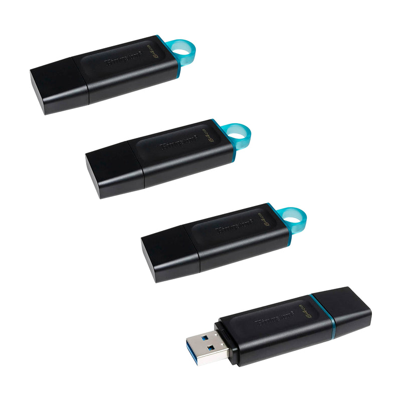 Kingston DTX - Pack 4 Memorias Flash USB-C 3.2 DataTraveler Exodia 64GB Negro